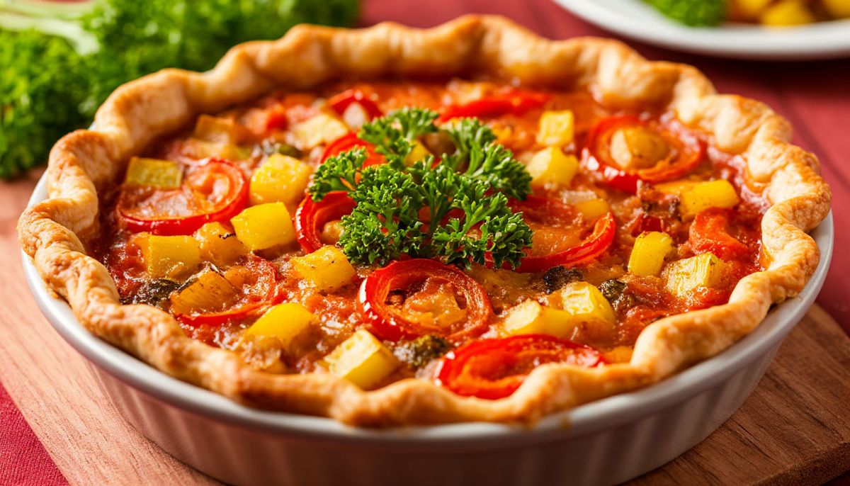 Цветущий пирог: открытый овощной шедевр для уютных вечеров
