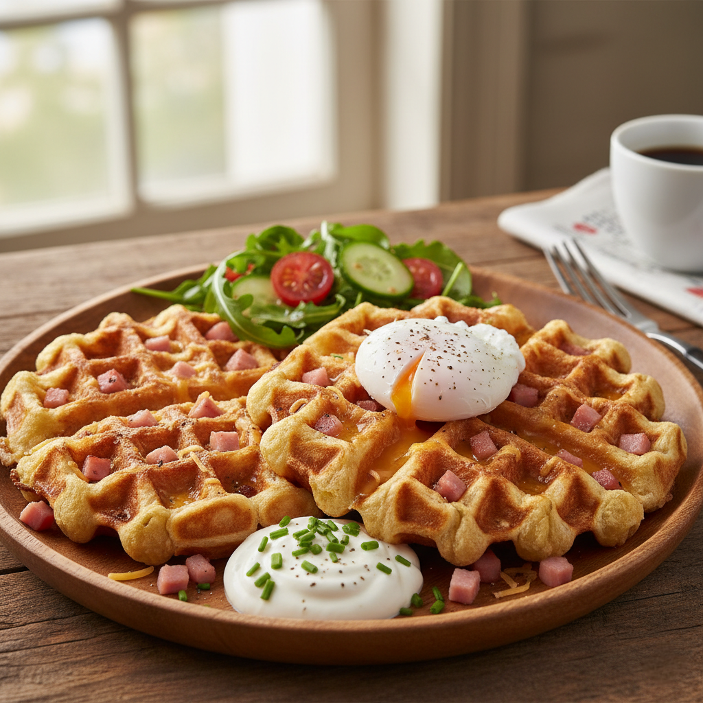 Сытные вафли с ветчиной и сыром: идеальный завтрак для всей семьи