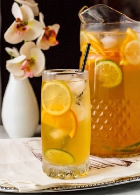 Освежающий цитрусовый чай со льдом