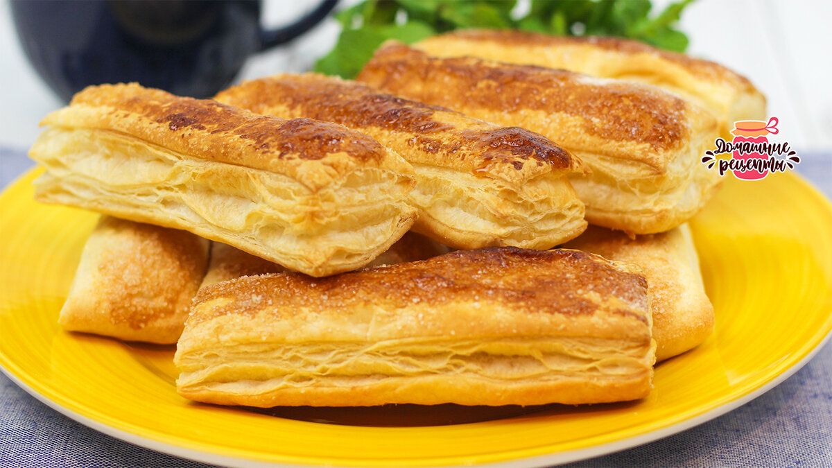 Слоеные язычки с сахаром за 15 минут: быстро и вкусно